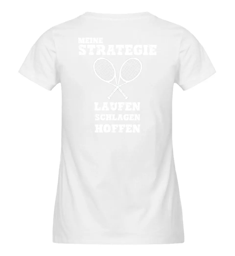 Meine Strategie | Premium Damen T-Shirt Rückendruck personalisierbar