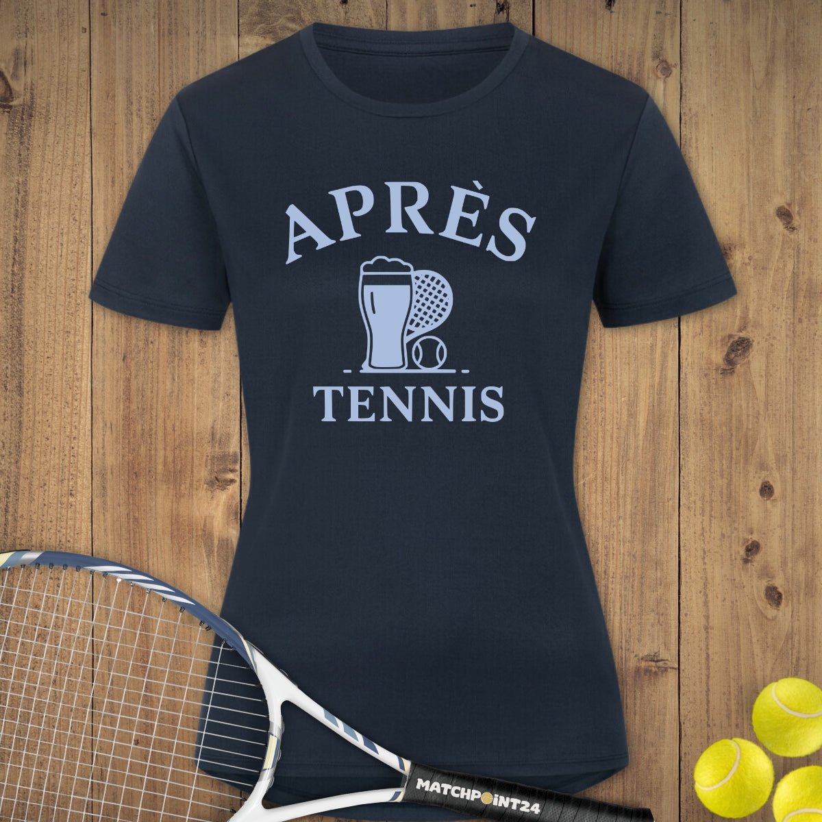 Apres Tennis Bier | Damen Sport T-Shirt - Matchpoint24 - Kleidung für Tennisfans