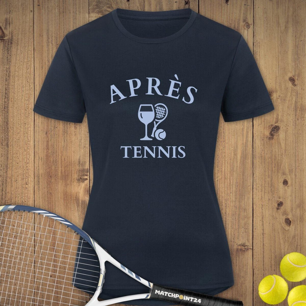 Apres Tennis Wein | Damen Sport T-Shirt - Matchpoint24 - Kleidung für Tennisfans