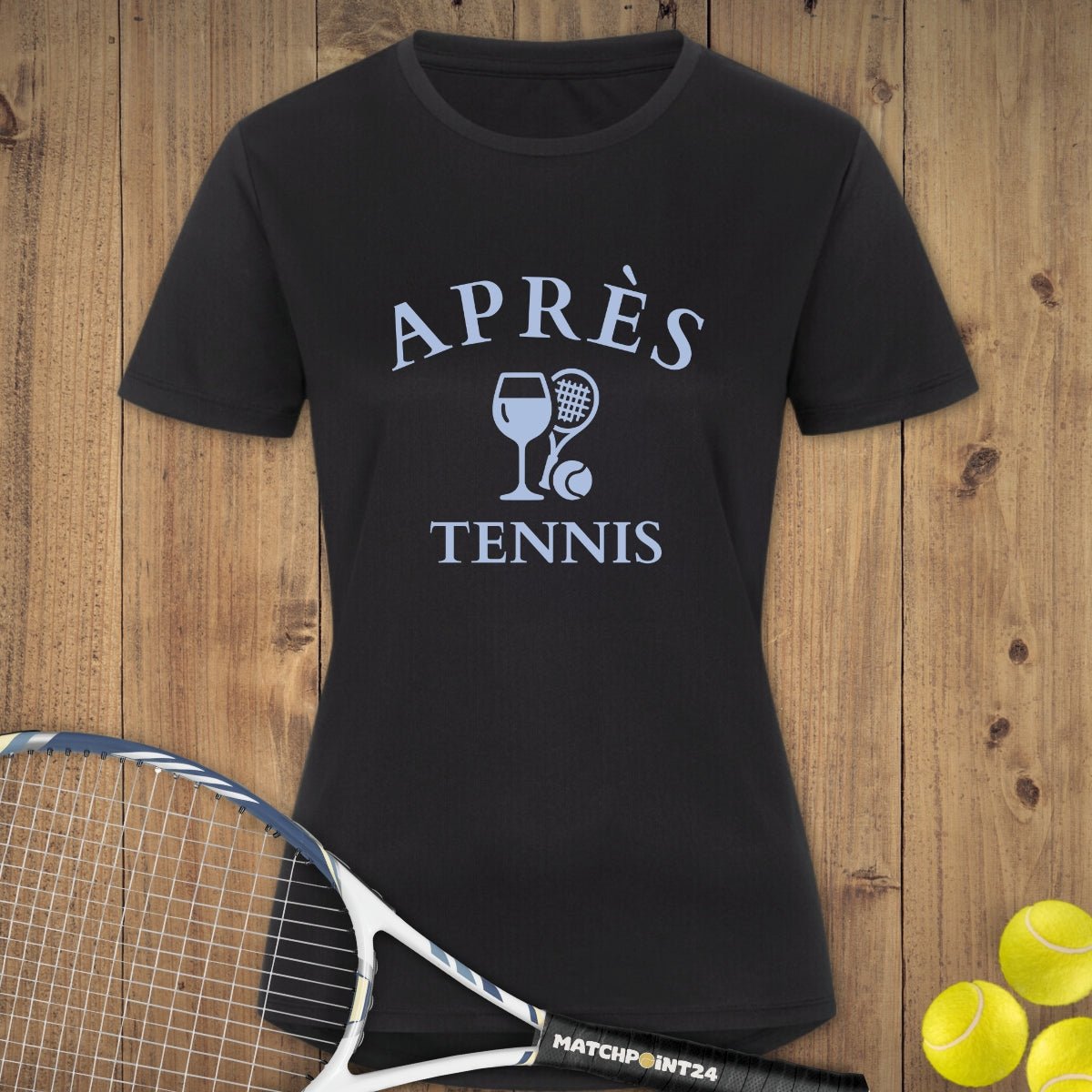 Apres Tennis Wein | Damen Sport T-Shirt - Matchpoint24 - Kleidung für Tennisfans