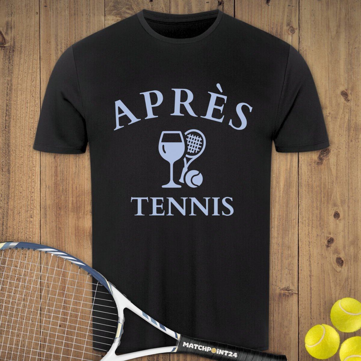 Apres Tennis Wein | Herren Sport T-Shirt - Matchpoint24 - Kleidung für Tennisfans