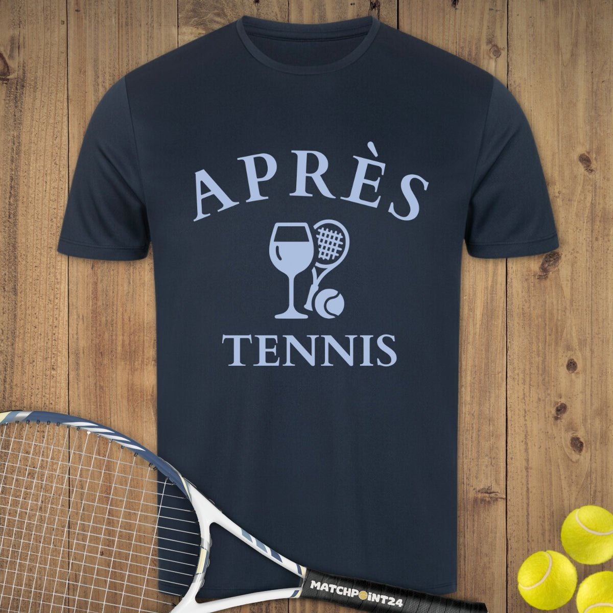 Apres Tennis Wein | Herren Sport T-Shirt - Matchpoint24 - Kleidung für Tennisfans