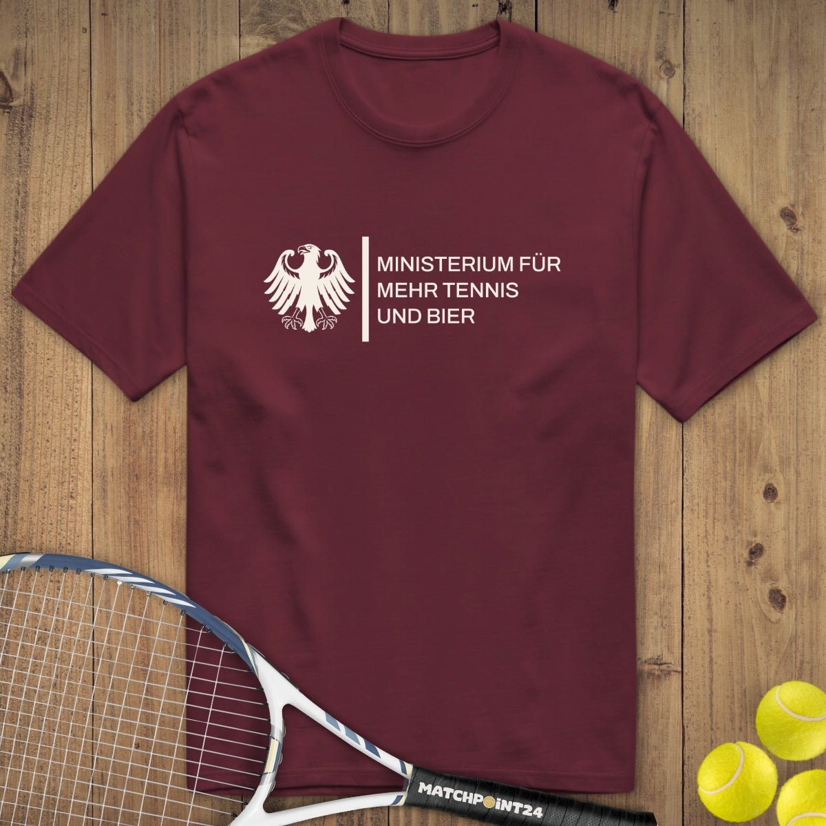 Bundesinstitut Tennis und Bier | Premium Herren T-Shirt - Matchpoint24 - Kleidung für Tennisfans