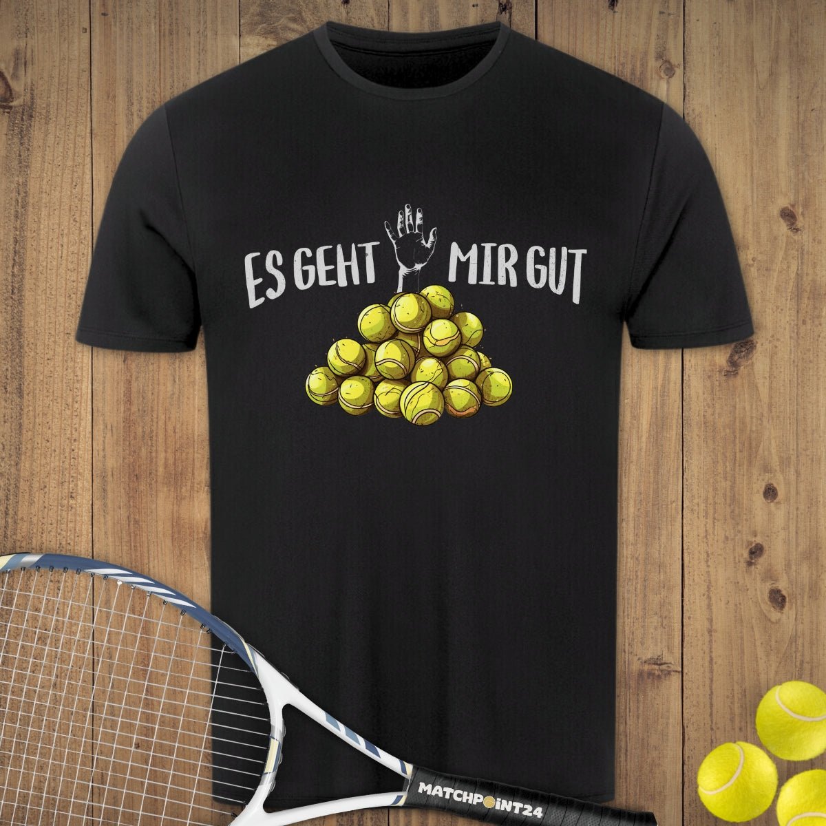 Es geht mir gut | Herren Sport T-Shirt - Matchpoint24 - Kleidung für Tennisfans