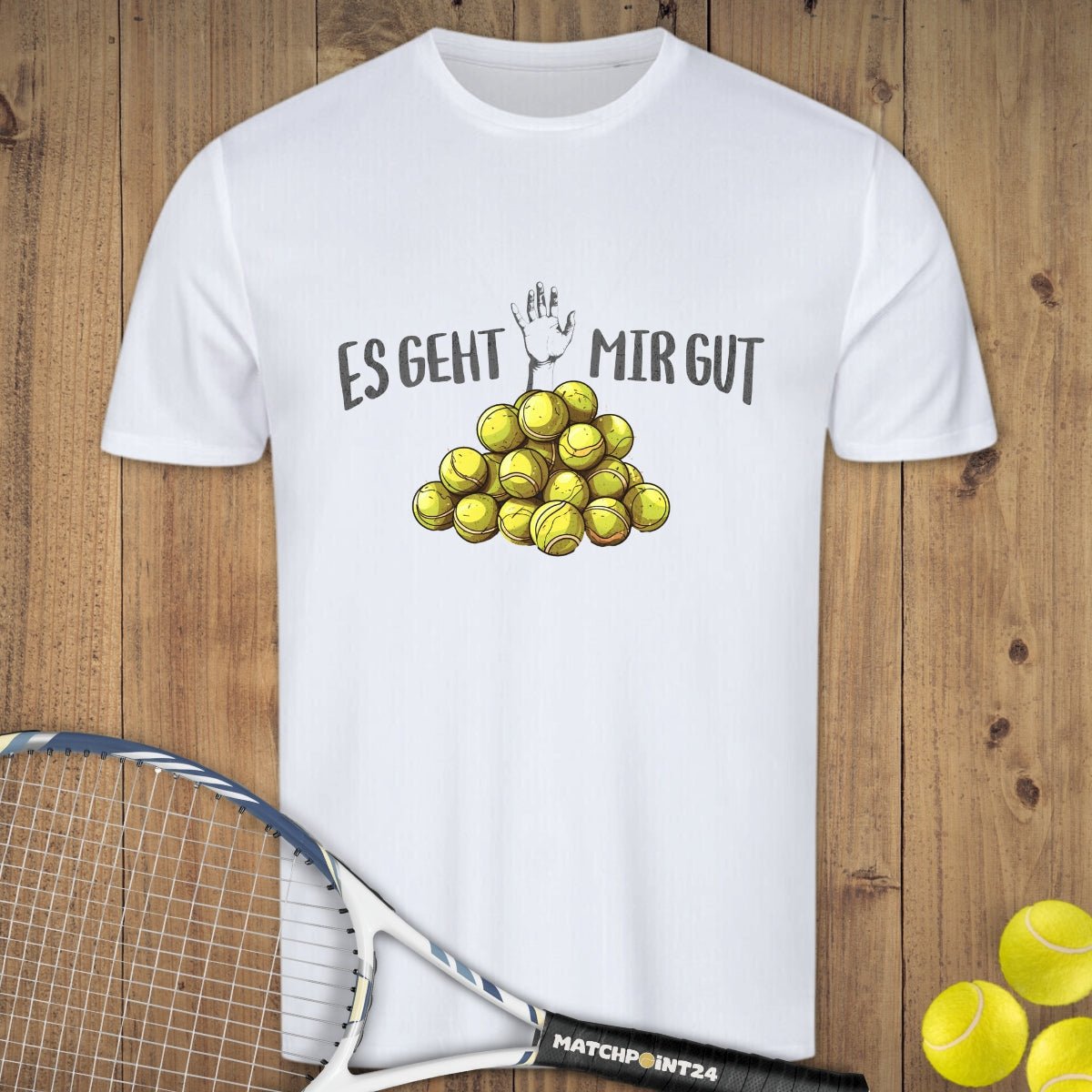 Es geht mir gut | Herren Sport T-Shirt - Matchpoint24 - Kleidung für Tennisfans