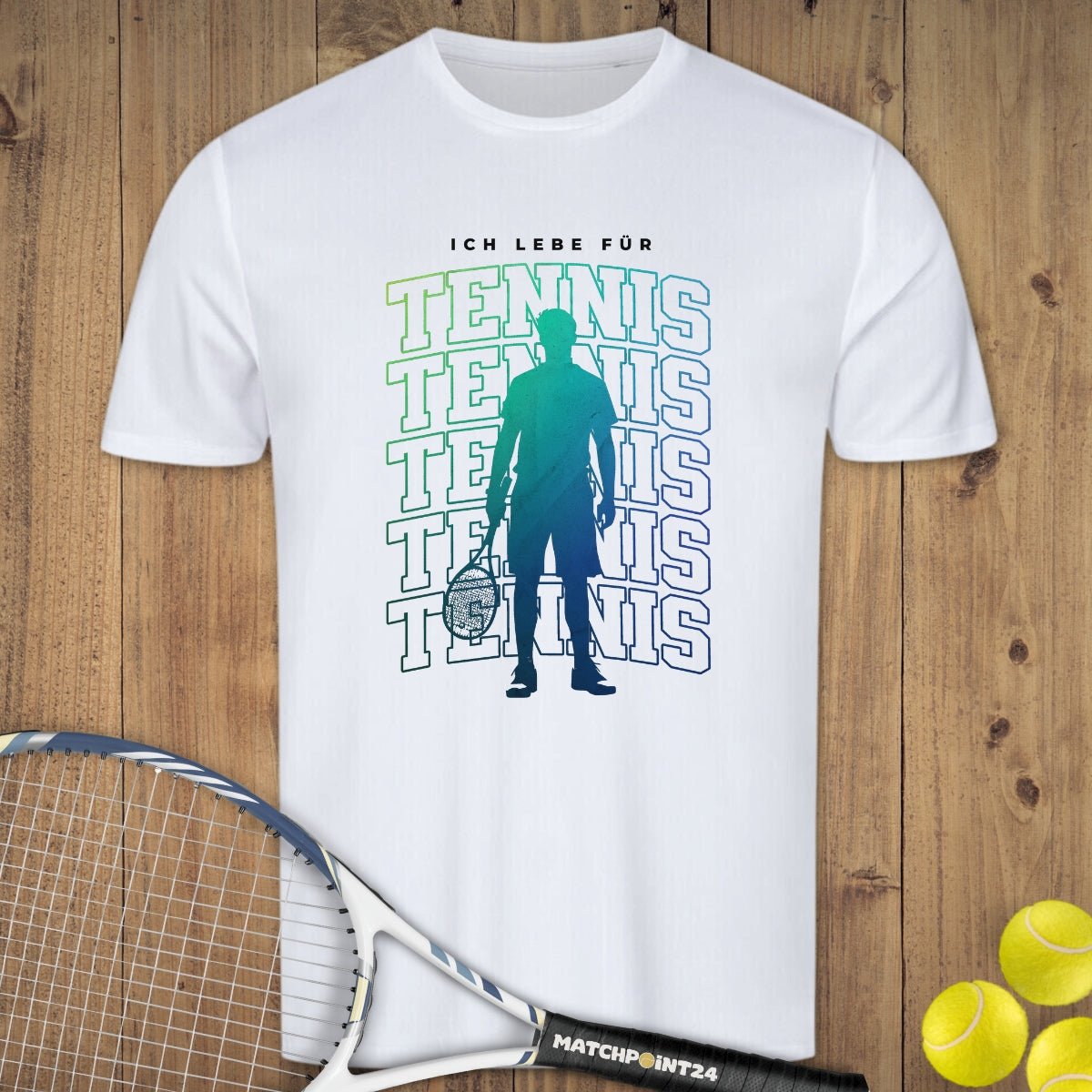 Ich lebe für Tennis | Herren Sport T-Shirt - Matchpoint24 - Kleidung für Tennisfans