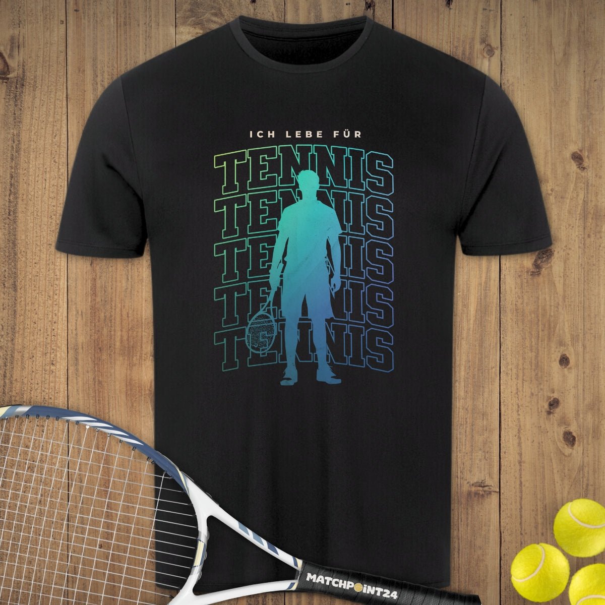 Ich lebe für Tennis | Herren Sport T-Shirt - Matchpoint24 - Kleidung für Tennisfans