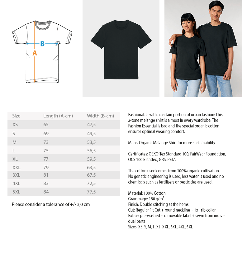 Matchpoint24 Fanshirt (schwarzes Logo) - Herren Premium Organic Shirt 2.0 ST/ST - Matchpoint24 - Kleidung für Tennisfans