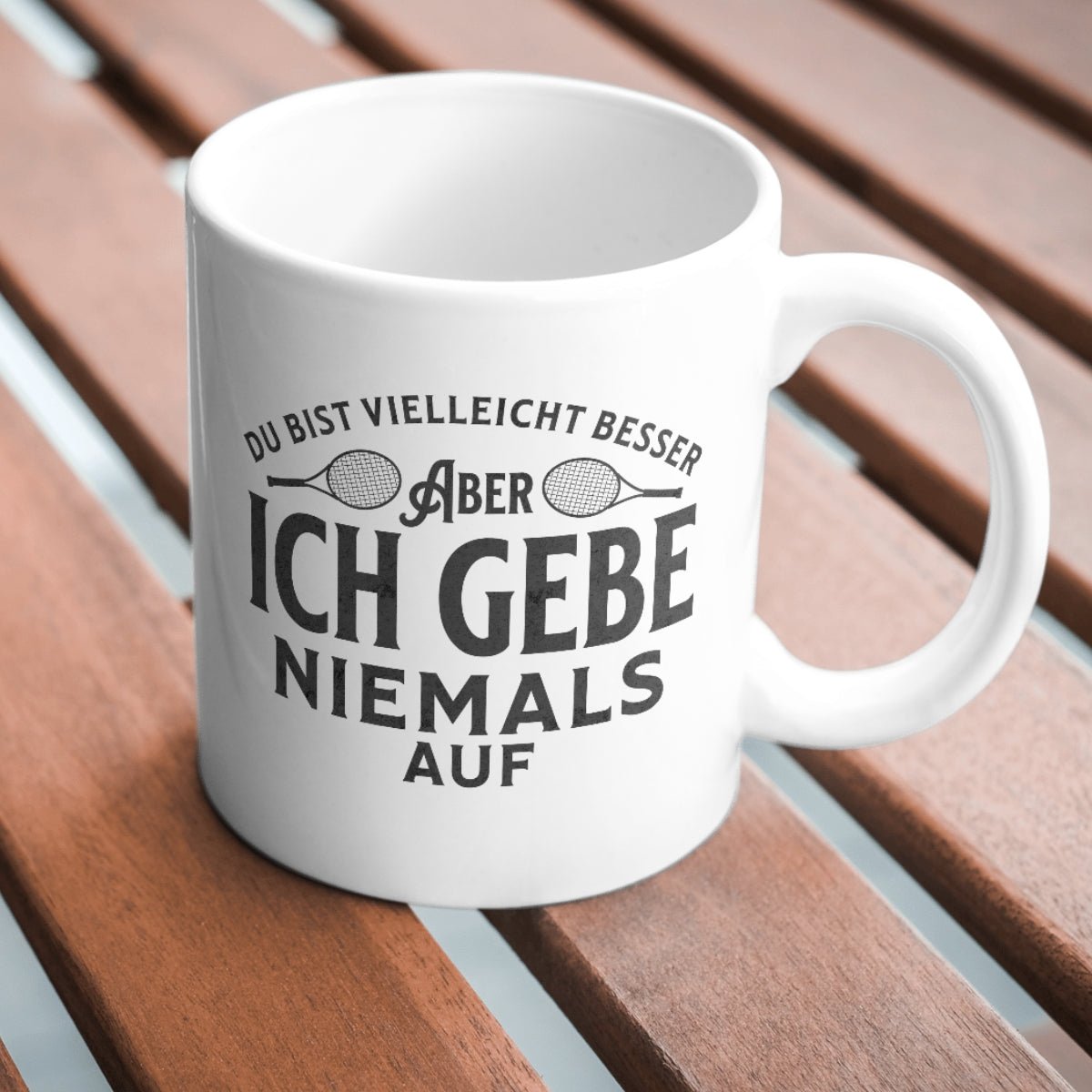 Niemals Aufgeben | Tasse - Matchpoint24 - Kleidung für Tennisfans