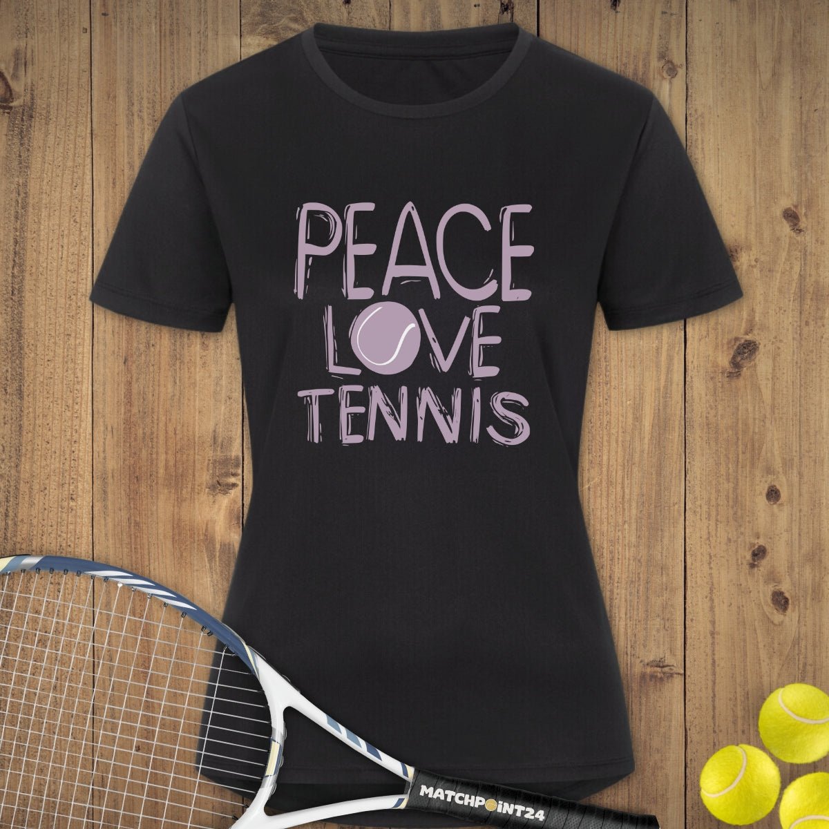 Peace Love Tennis | Damen Sport T-Shirt - Matchpoint24 - Kleidung für Tennisfans