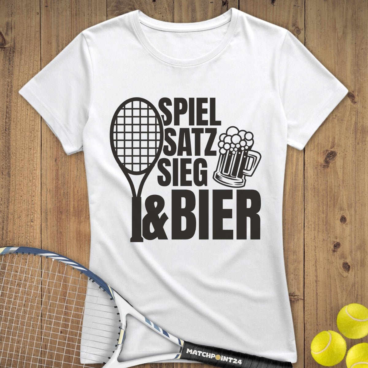 Spiel Satz Sieg Bier | Premium Damen T-Shirt - Matchpoint24 - Kleidung für Tennisfans