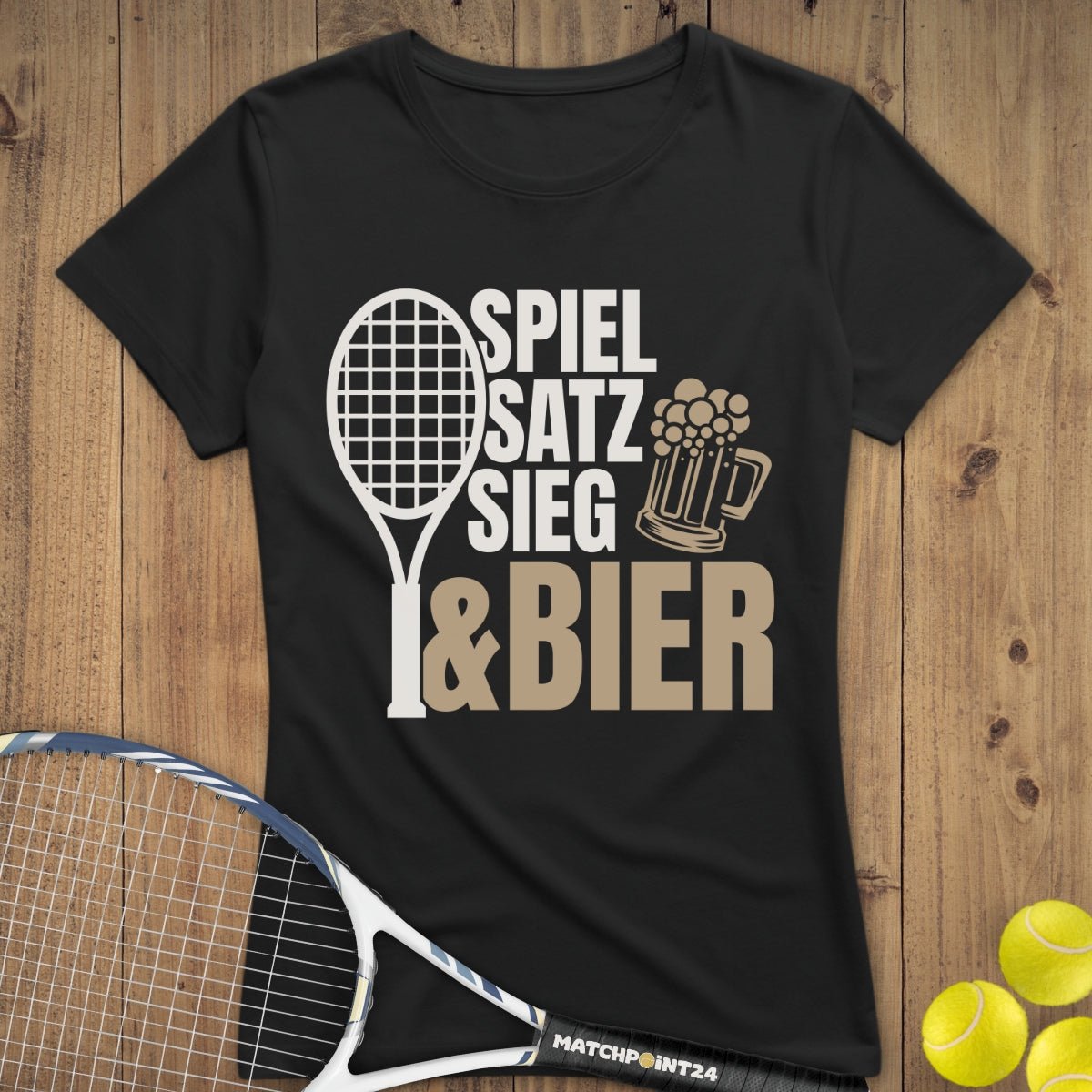 Spiel Satz Sieg Bier | Premium Damen T-Shirt - Matchpoint24 - Kleidung für Tennisfans
