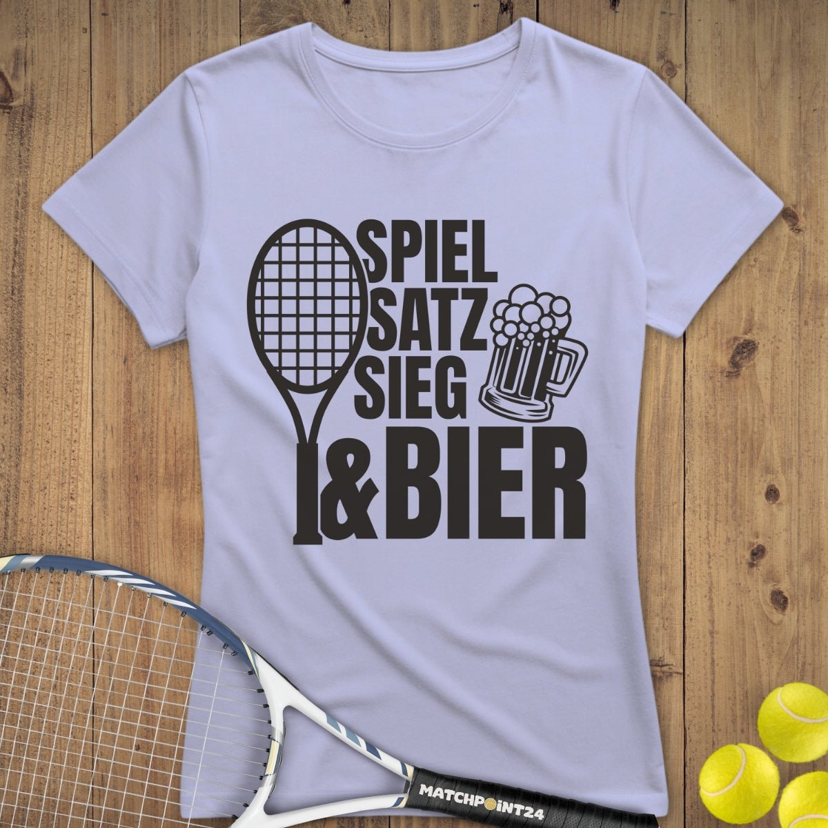 Spiel Satz Sieg Bier | Premium Damen T-Shirt - Matchpoint24 - Kleidung für Tennisfans