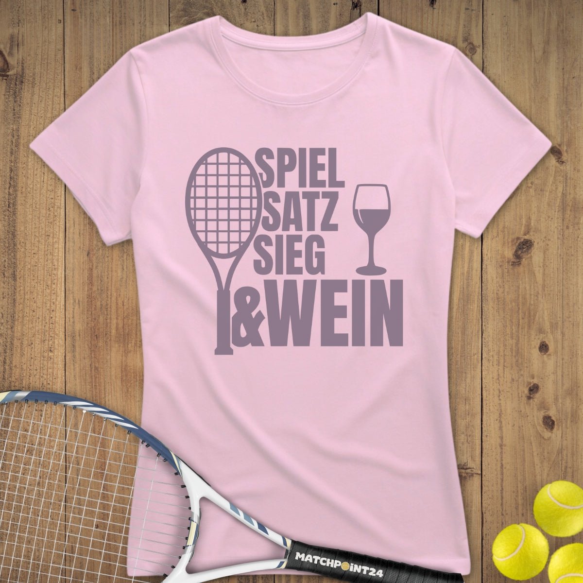 Spiel Satz Sieg Wein | Premium Damen T-Shirt - Matchpoint24 - Kleidung für Tennisfans