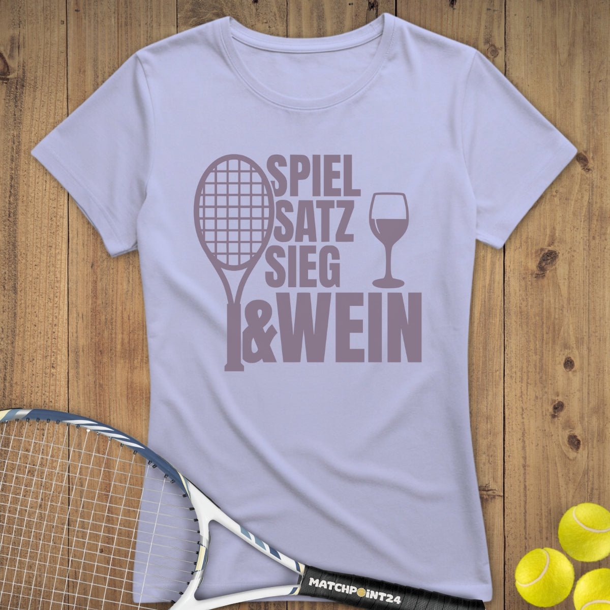 Spiel Satz Sieg Wein | Premium Damen T-Shirt - Matchpoint24 - Kleidung für Tennisfans