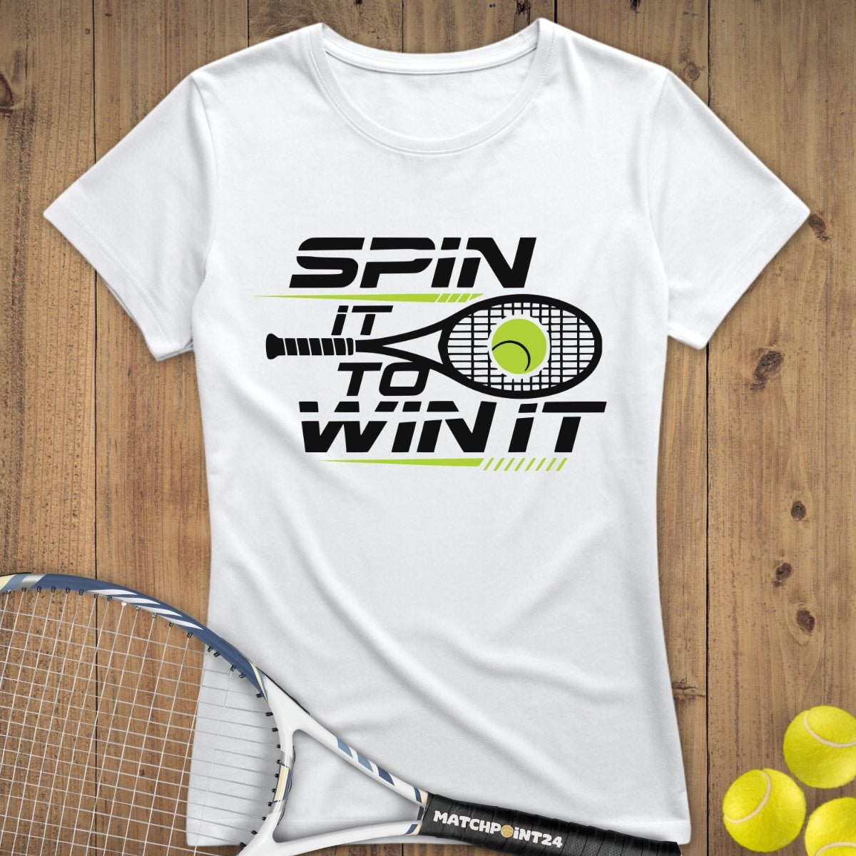 Spin it to win it performance | Premium Damen T-Shirt - Matchpoint24 - Kleidung für Tennisfans