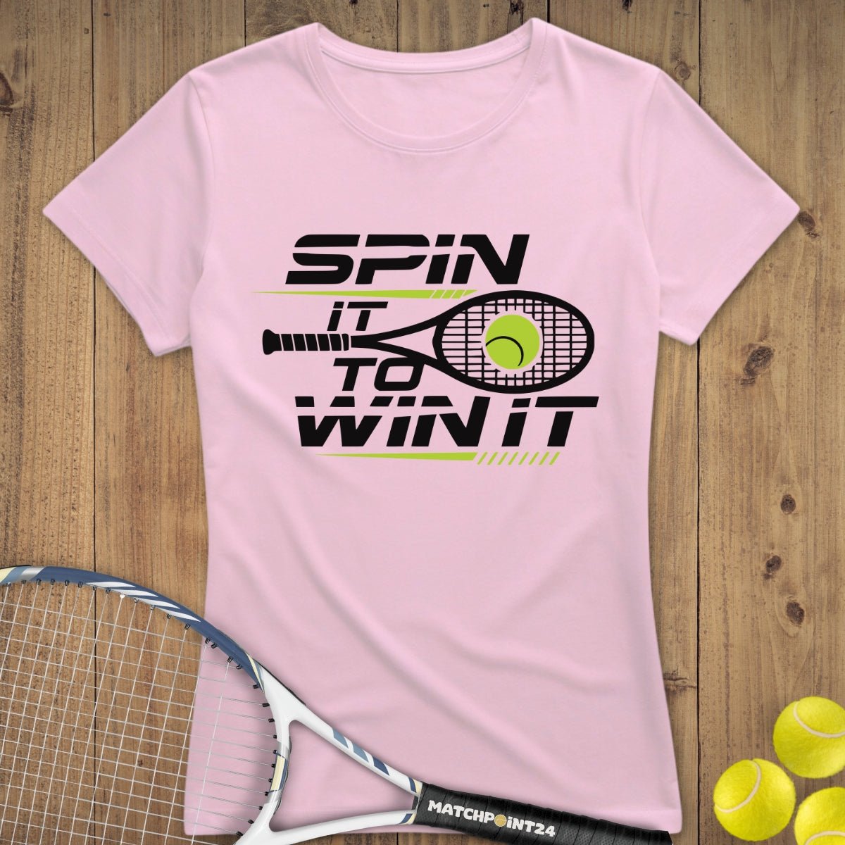 Spin it to win it performance | Premium Damen T-Shirt - Matchpoint24 - Kleidung für Tennisfans