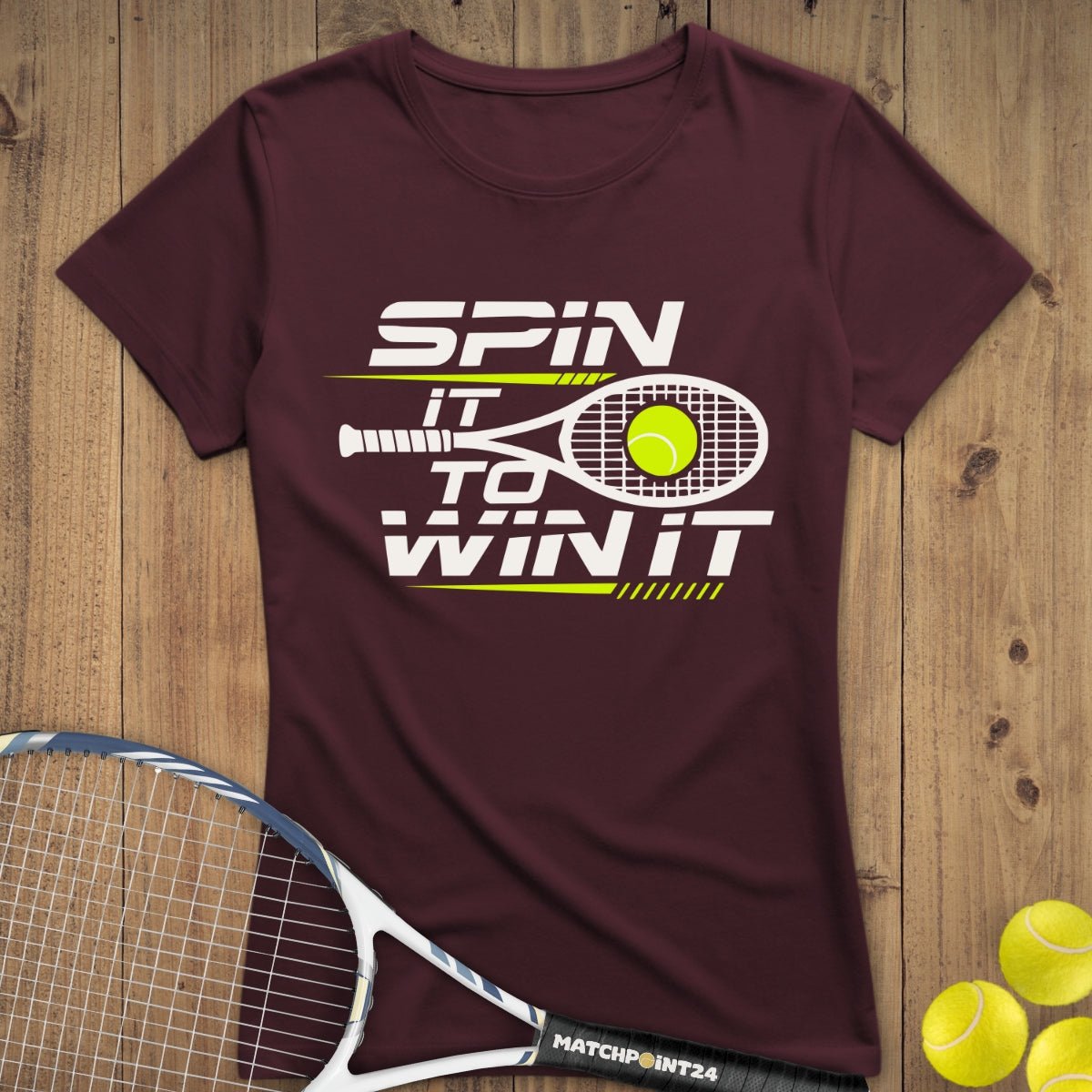 Spin it to win it performance | Premium Damen T-Shirt - Matchpoint24 - Kleidung für Tennisfans