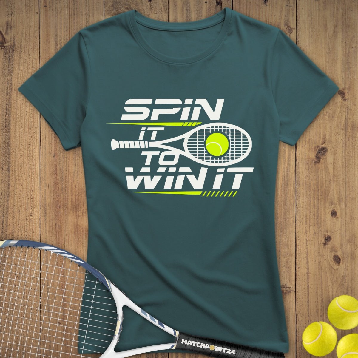 Spin it to win it performance | Premium Damen T-Shirt - Matchpoint24 - Kleidung für Tennisfans