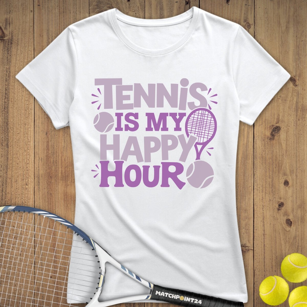 Tennis is my happy hour | Premium Damen T-Shirt - Matchpoint24 - Kleidung für Tennisfans