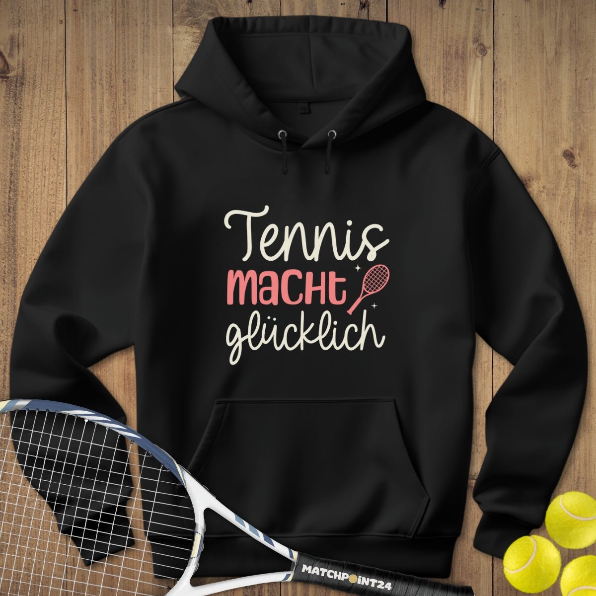 Tennis macht glücklich | Hoodie (Unisex) - Matchpoint24 - Kleidung für Tennisfans