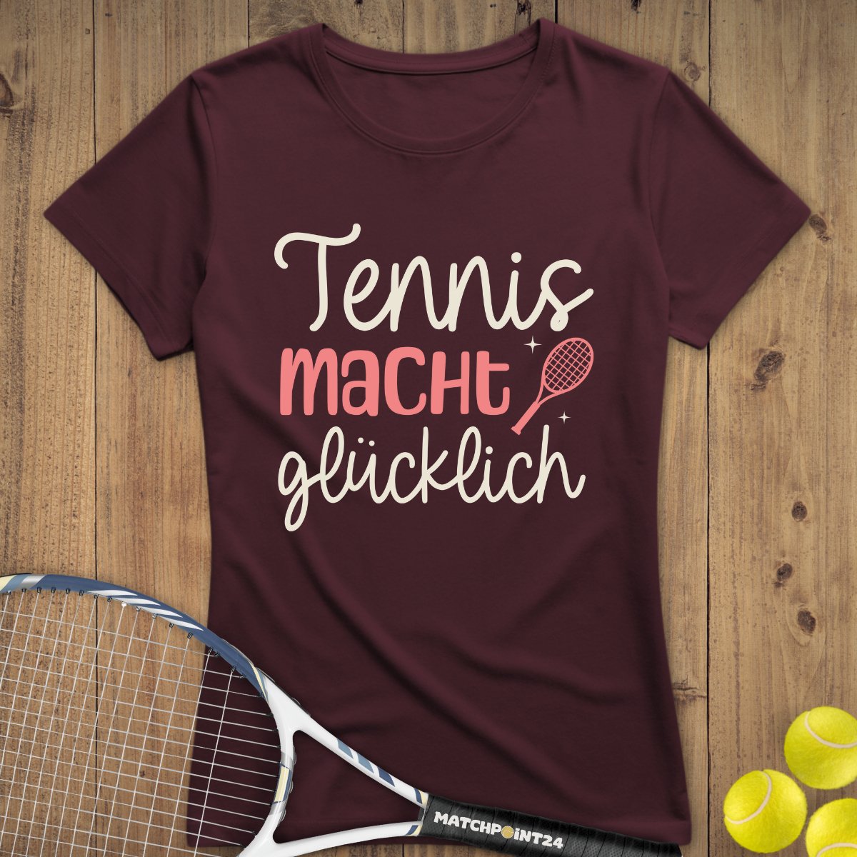 Tennis macht glücklich | Premium Damen T-Shirt - Matchpoint24 - Kleidung für Tennisfans