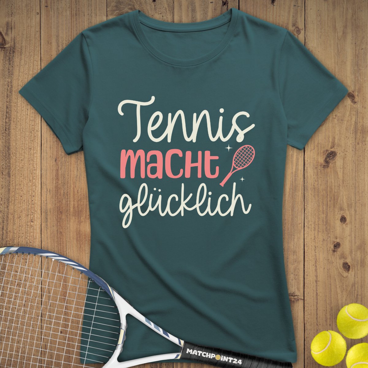 Tennis macht glücklich | Premium Damen T-Shirt - Matchpoint24 - Kleidung für Tennisfans