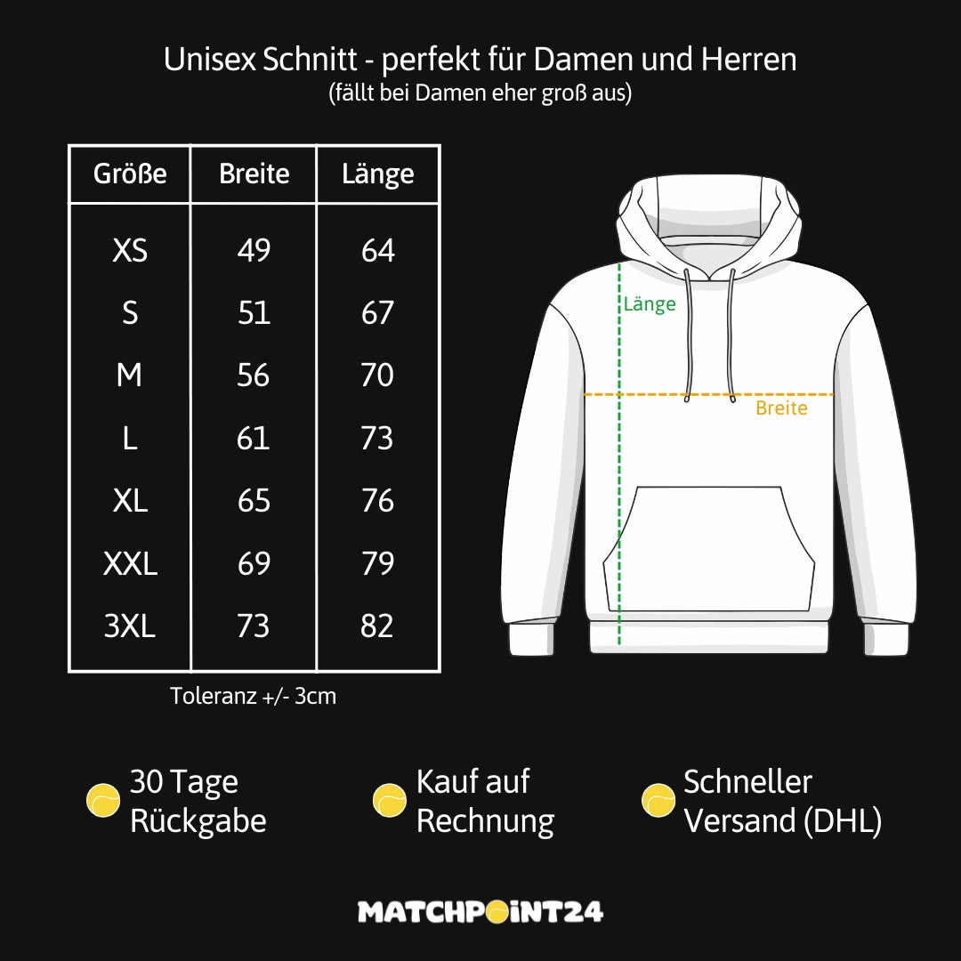 Tennis Silhouette Frau Kapuzenpulli (limitiert) - Matchpoint24 - Kleidung für Tennisfans