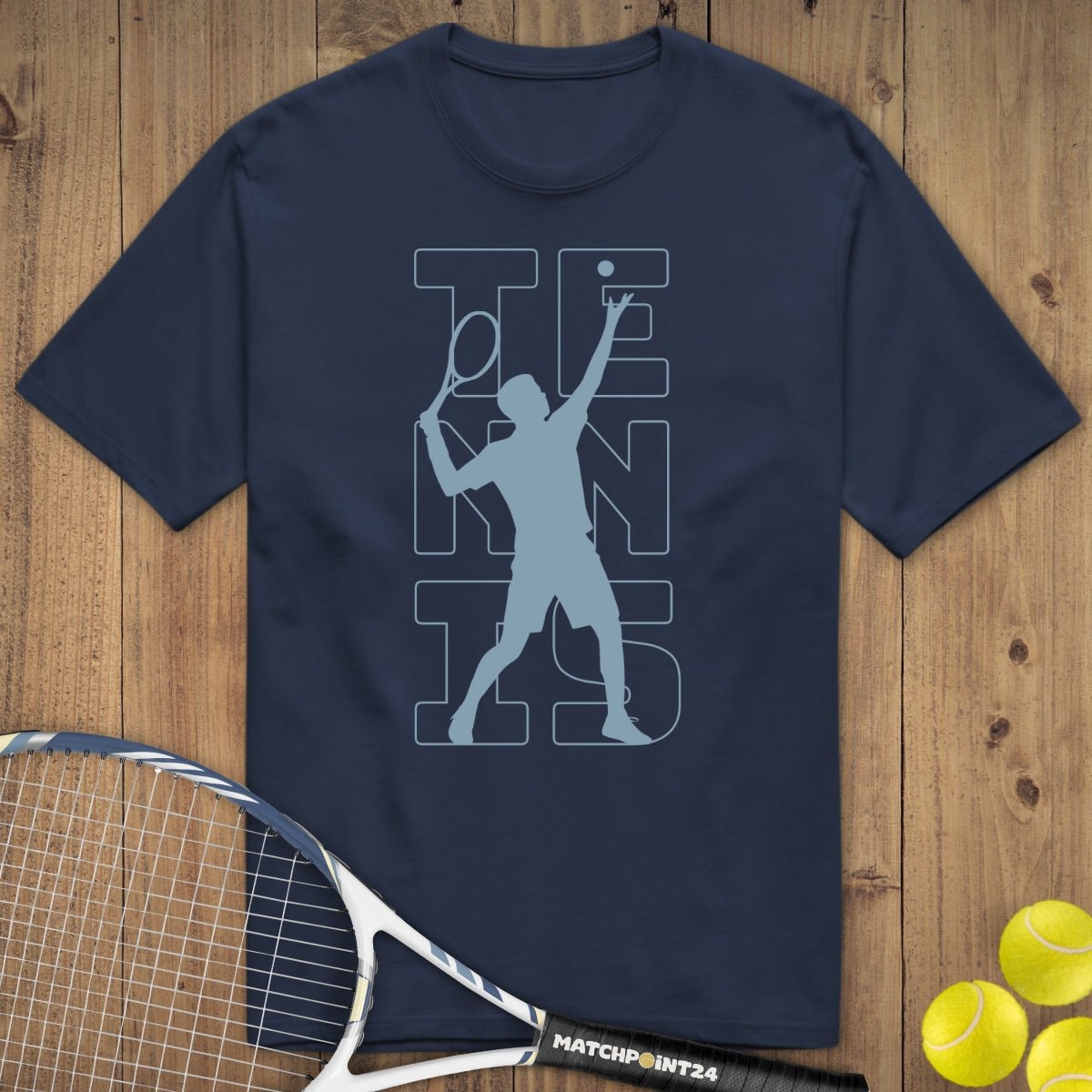 Tennis Silhouette Mann | Premium Herren T-Shirt - Matchpoint24 - Kleidung für Tennisfans