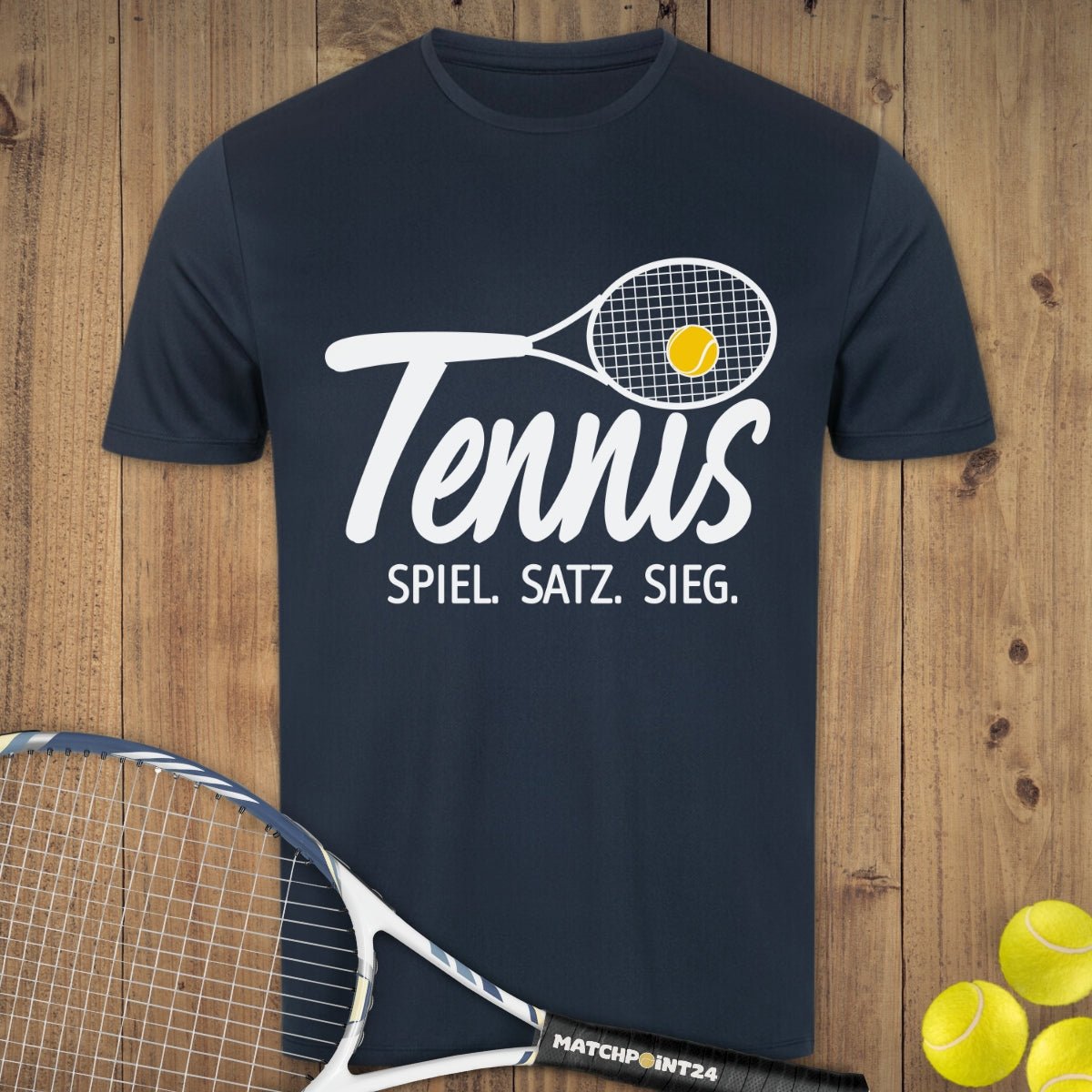 Tennis - Spiel.Satz.Sieg | Herren Sport T-Shirt - Matchpoint24 - Kleidung für Tennisfans