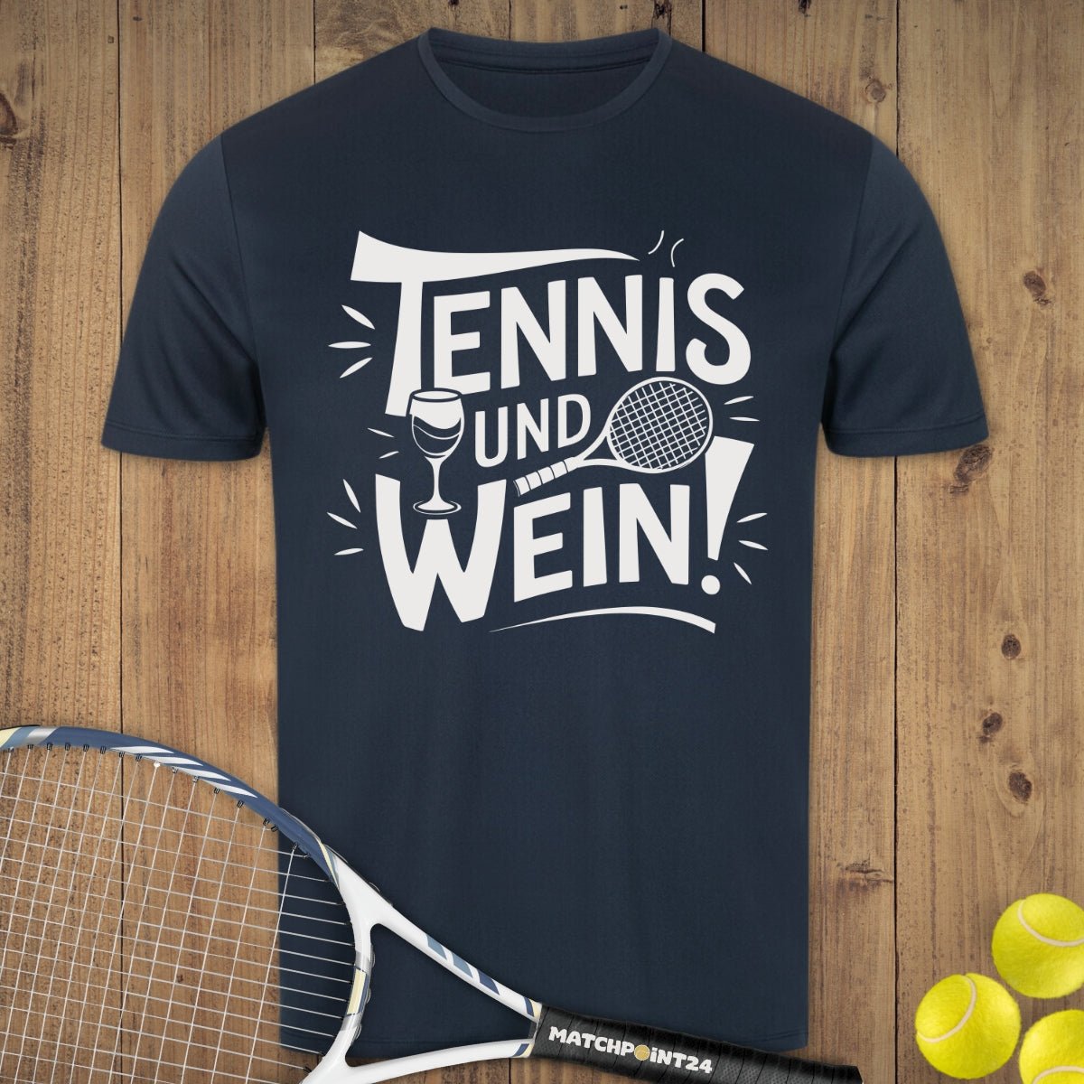 Tennis und Wein | Herren Sport T-Shirt - Matchpoint24 - Kleidung für Tennisfans