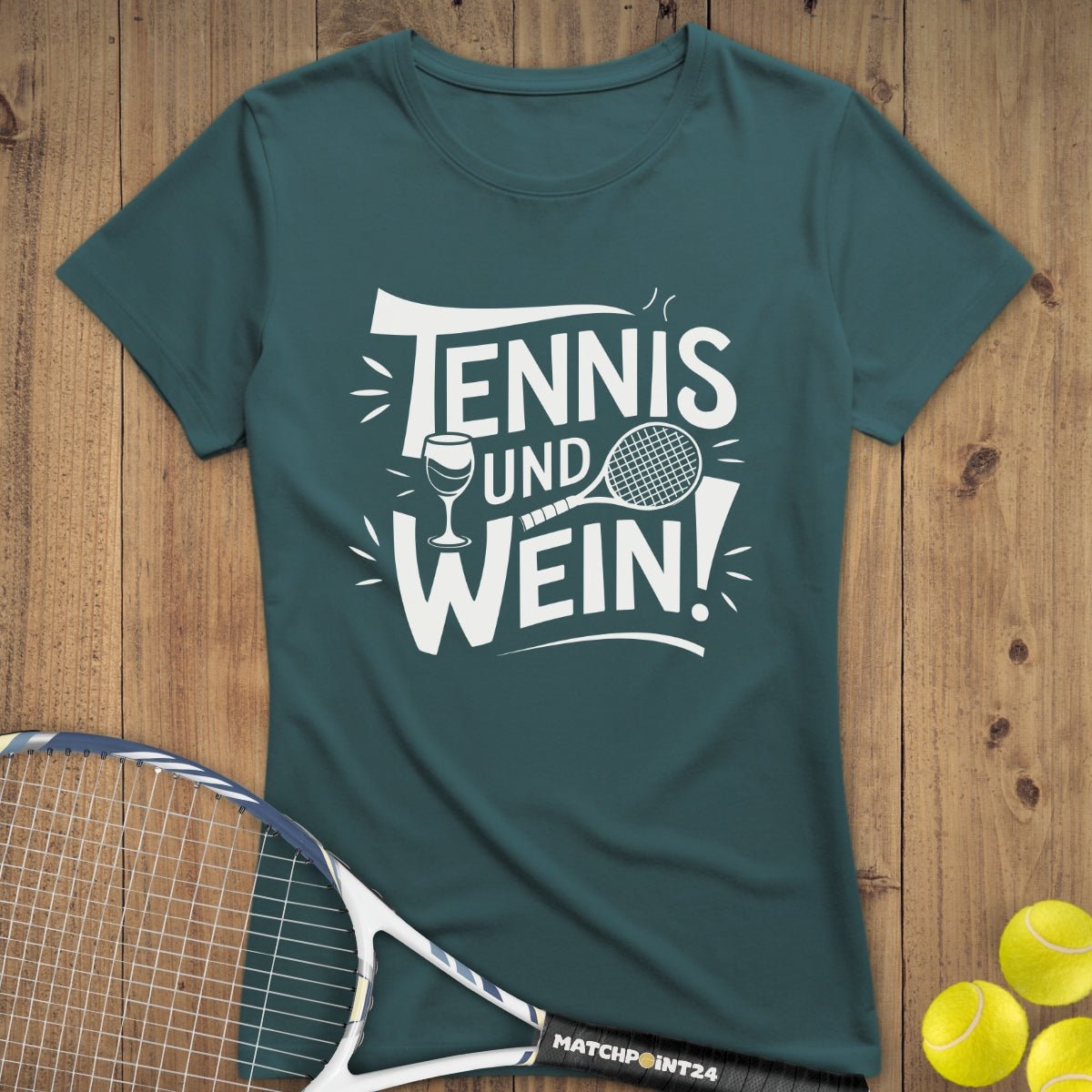 Tennis und wein | Premium Damen T-Shirt - Matchpoint24 - Kleidung für Tennisfans