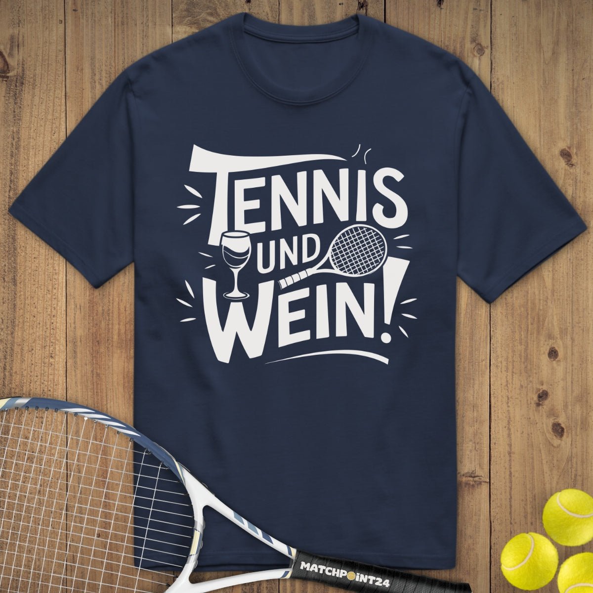 Tennis und wein | Premium Herren T-Shirt - Matchpoint24 - Kleidung für Tennisfans