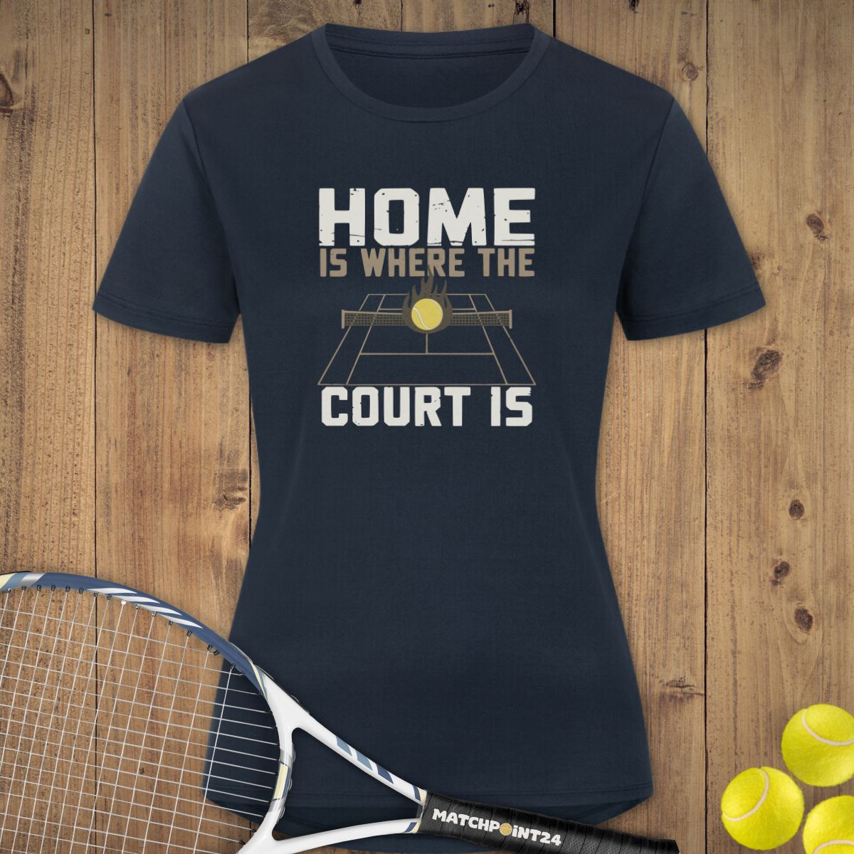 Where the court is | Damen Sport T-Shirt - Matchpoint24 - Kleidung für Tennisfans