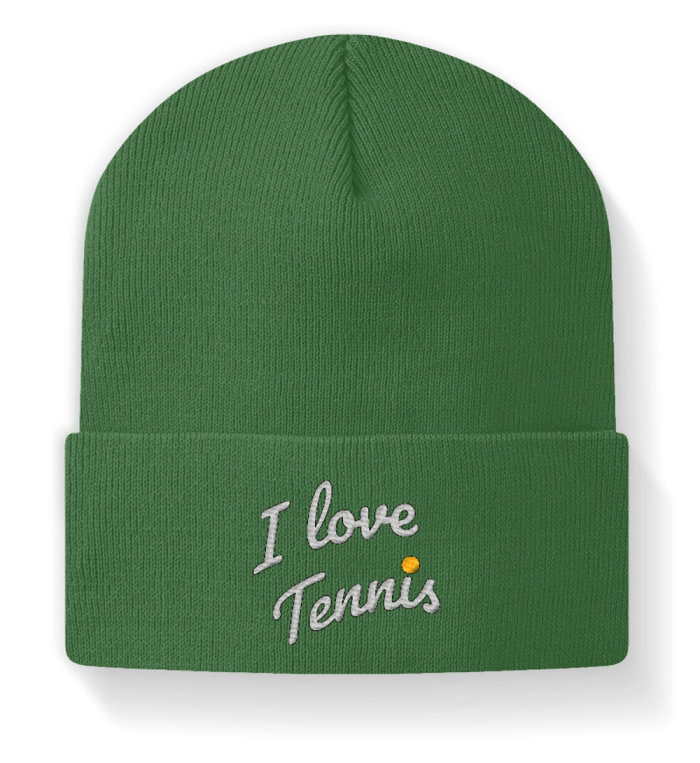 I Love Tennis | Beanie (bestickt) - Matchpoint24 - Kleidung für Tennisfans