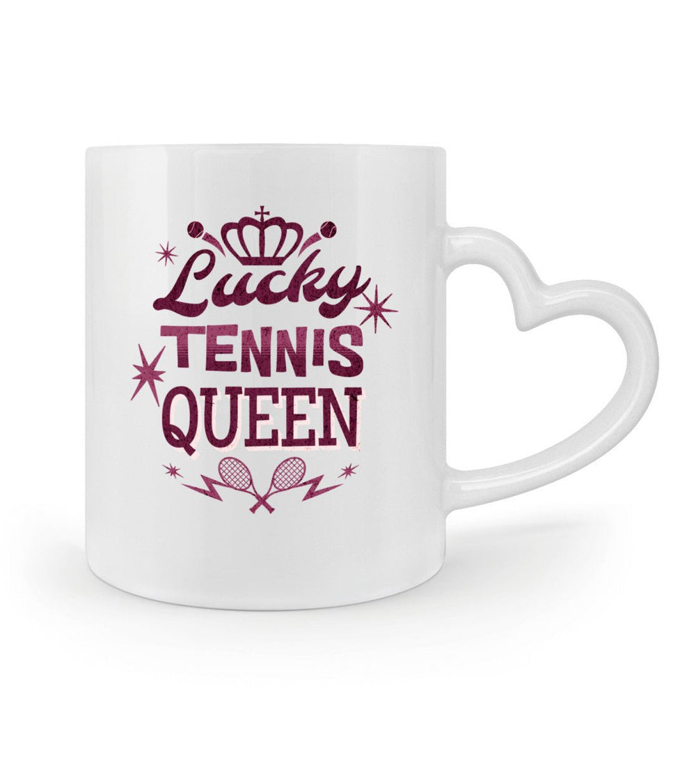 Lucky Tennis Queen | Herzhenkel Tasse - Matchpoint24 - Kleidung für Tennisfans
