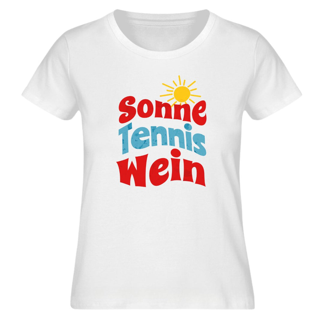 Sonne, Tennis, Wein | Premium Damen T-Shirt - Matchpoint24 - Kleidung für Tennisfans