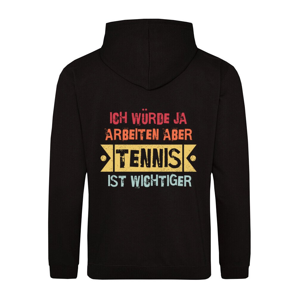 Tennis ist wichtiger | Sweatjacke (Unisex) Rückendruck - Matchpoint24 - Kleidung für Tennisfans