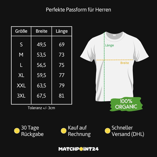 24x7 | Premium Herren T-Shirt - Matchpoint24 - Kleidung für Tennisfans