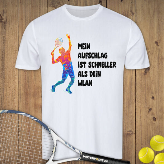 Aufschlag schneller als Wlan | Herren Sport T-Shirt - Matchpoint24 - Kleidung für Tennisfans