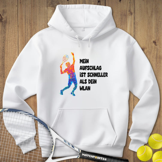 Aufschlag schneller als WLAN | Hoodie (Unisex) - Matchpoint24 - Kleidung für Tennisfans