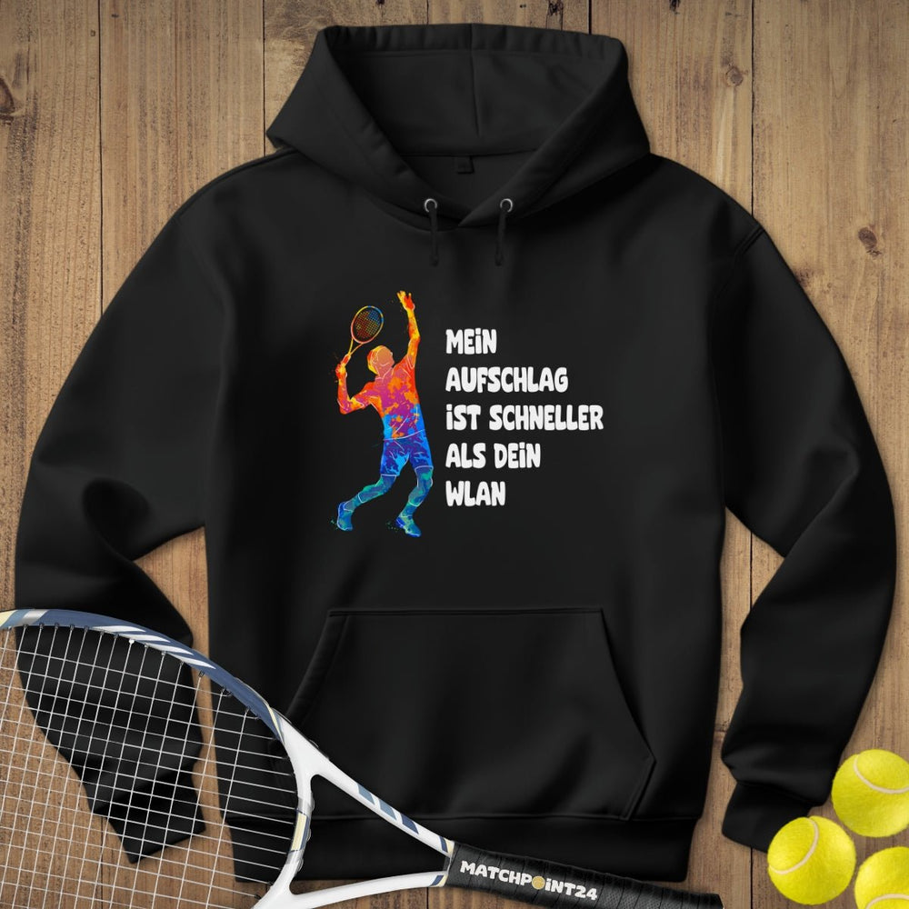 Aufschlag schneller als WLAN | Hoodie (Unisex) - Matchpoint24 - Kleidung für Tennisfans