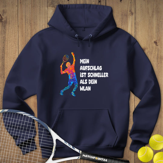 Aufschlag schneller als WLAN | Hoodie (Unisex) - Matchpoint24 - Kleidung für Tennisfans