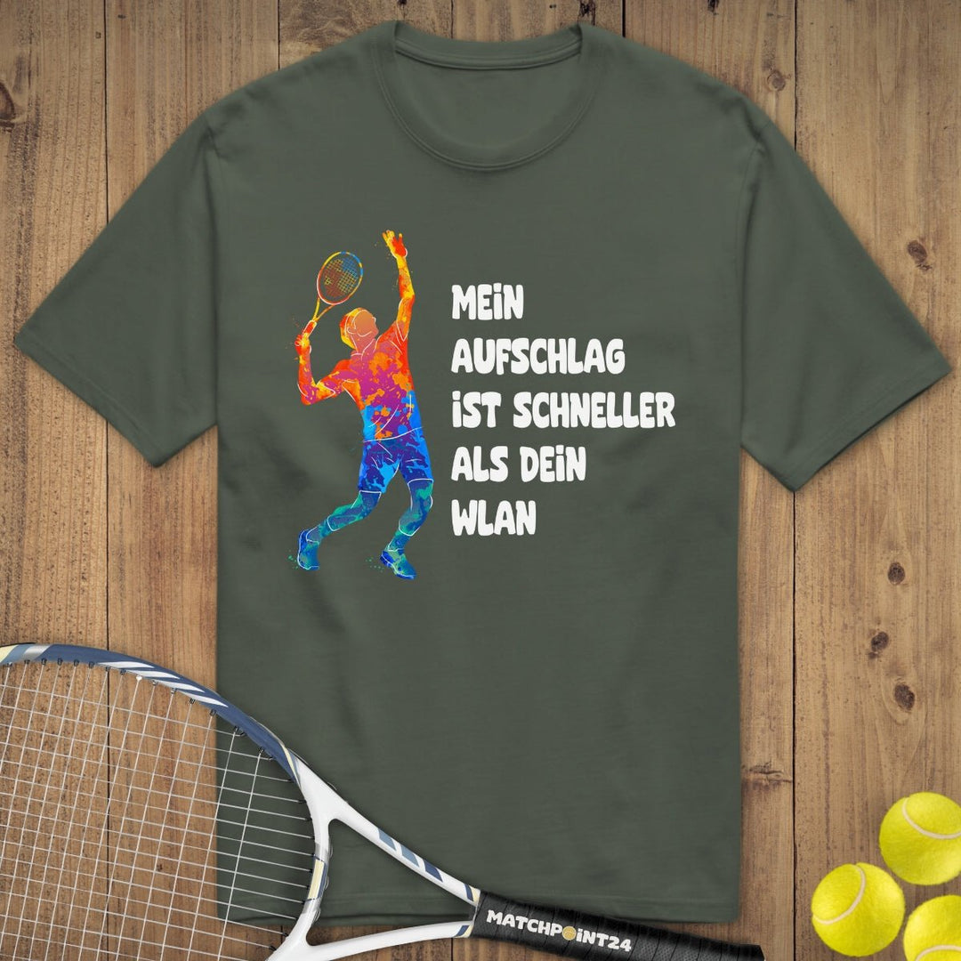 Aufschlag schneller als WLAN | Premium Herren T-Shirt - Matchpoint24 - Kleidung für Tennisfans