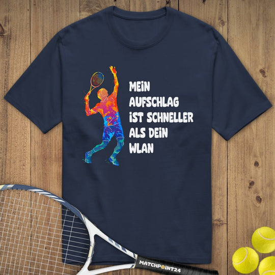 Aufschlag schneller als WLAN | Premium Herren T-Shirt - Matchpoint24 - Kleidung für Tennisfans