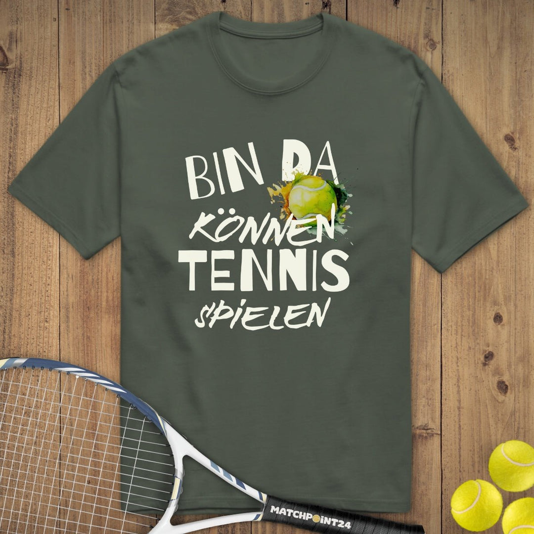 Bin da | Premium Herren T-Shirt - Matchpoint24 - Kleidung für Tennisfans