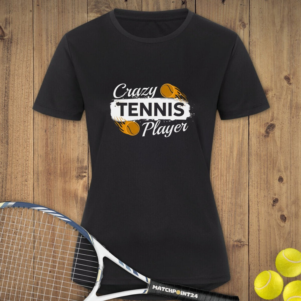 Crazy Tennis Player | Damen Sport T-Shirt - Matchpoint24 - Kleidung für Tennisfans