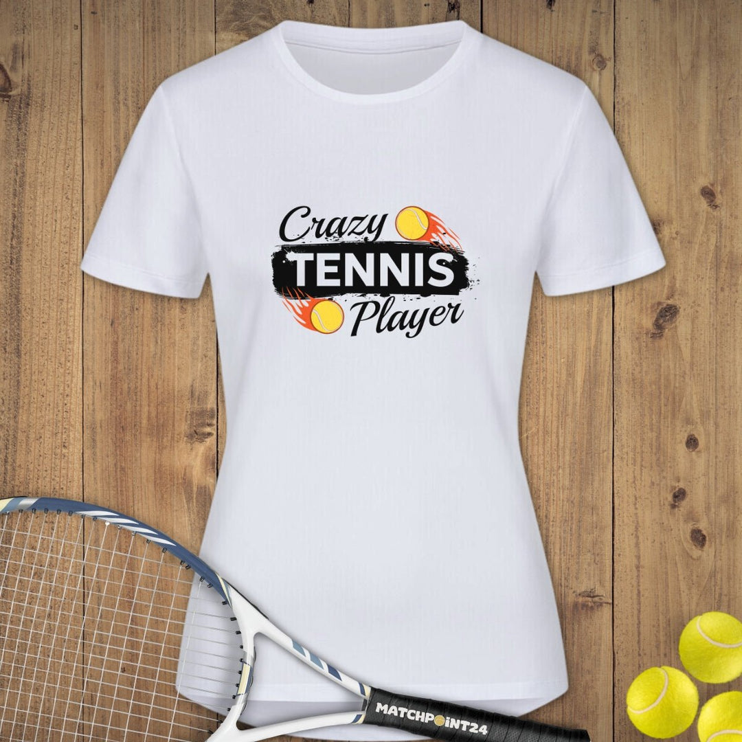 Crazy Tennis Player | Damen Sport T-Shirt - Matchpoint24 - Kleidung für Tennisfans