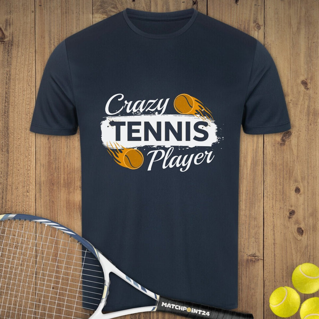 Crazy Tennis Player | Herren Sport T-Shirt - Matchpoint24 - Kleidung für Tennisfans