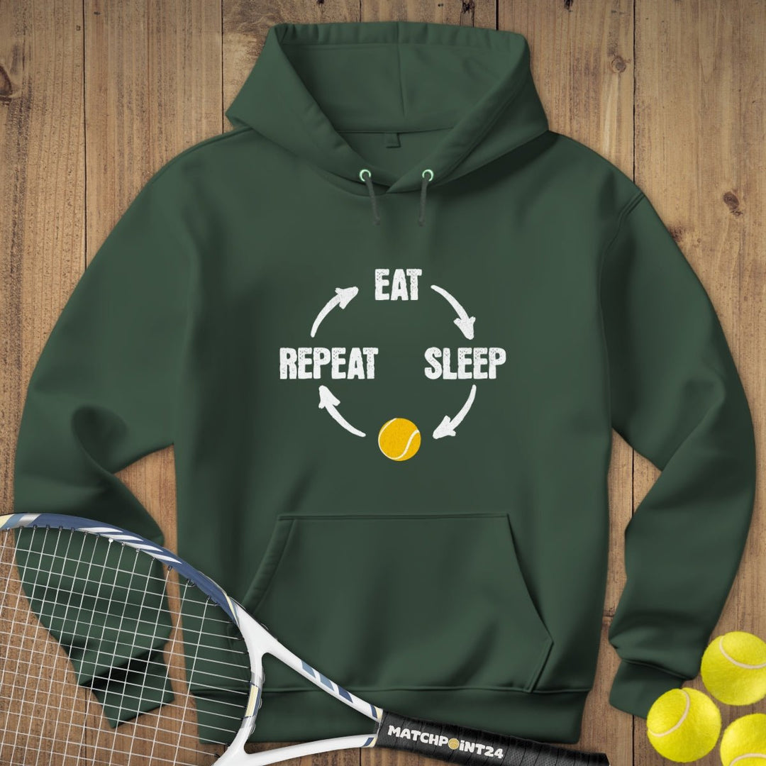 Eat Sleep Tennis Repeat | Hoodie (Unisex) - Matchpoint24 - Kleidung für Tennisfans